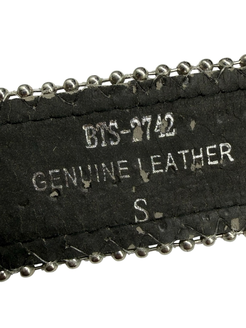 Y2K BTS 2742 Rhinestone Genuine Leather Black Western Belt Small 32-36.5 READ - Picture 10 of 16